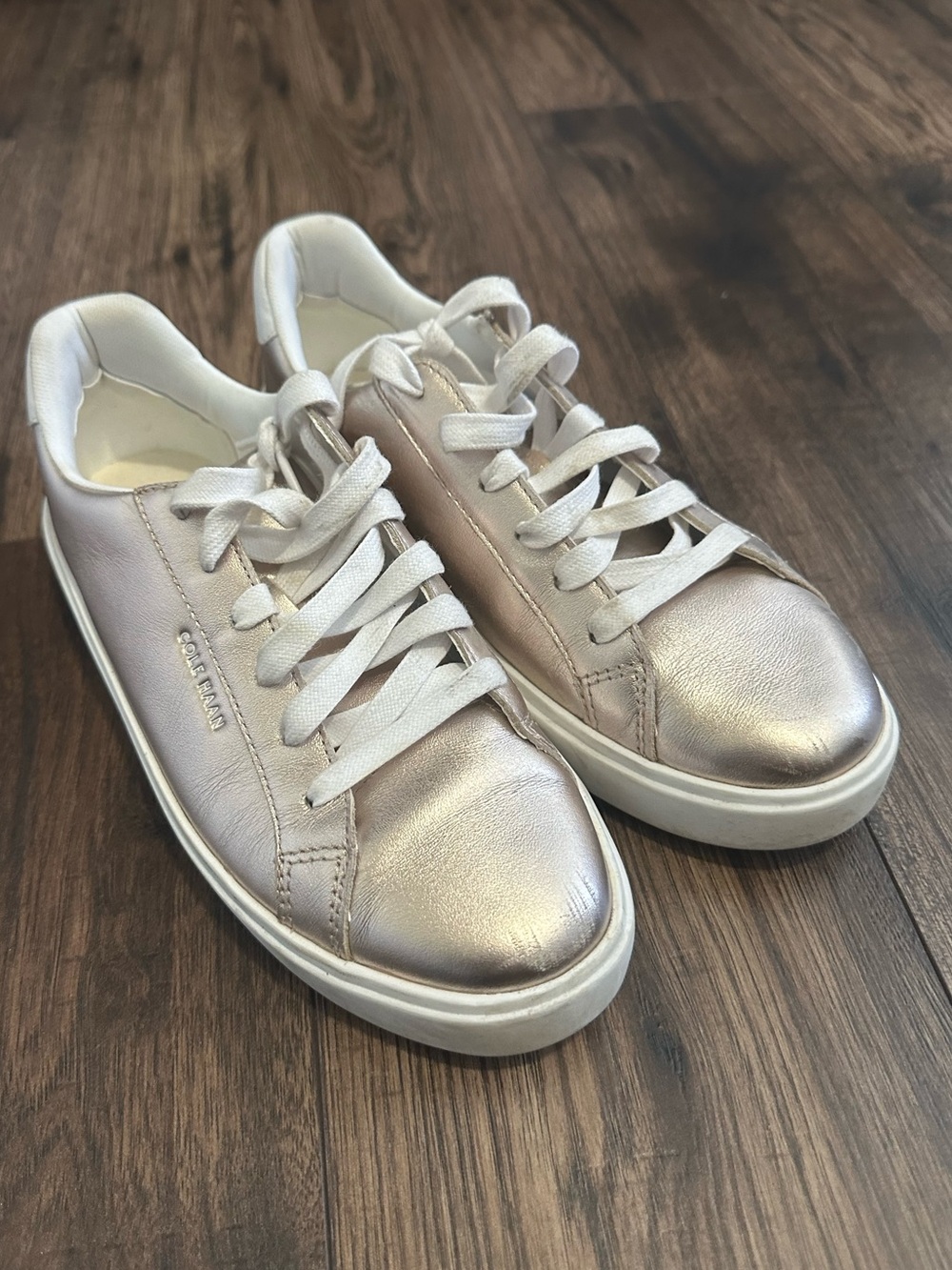 Cole Haan Gold Finish Grand Pro Sneakers